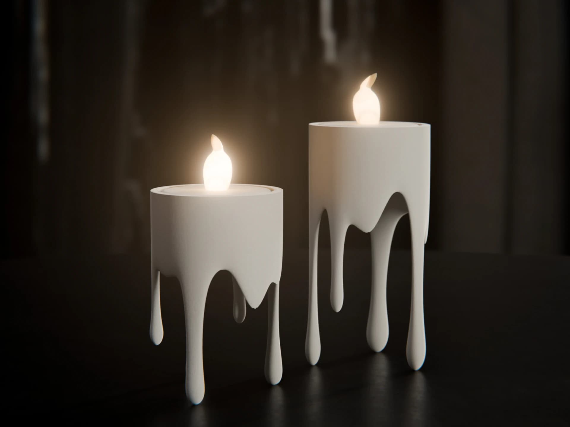 Dripping floating candle with LED tea lights